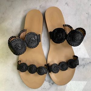 Jack Rogers Lauren Sandal in Black, Size 9.5